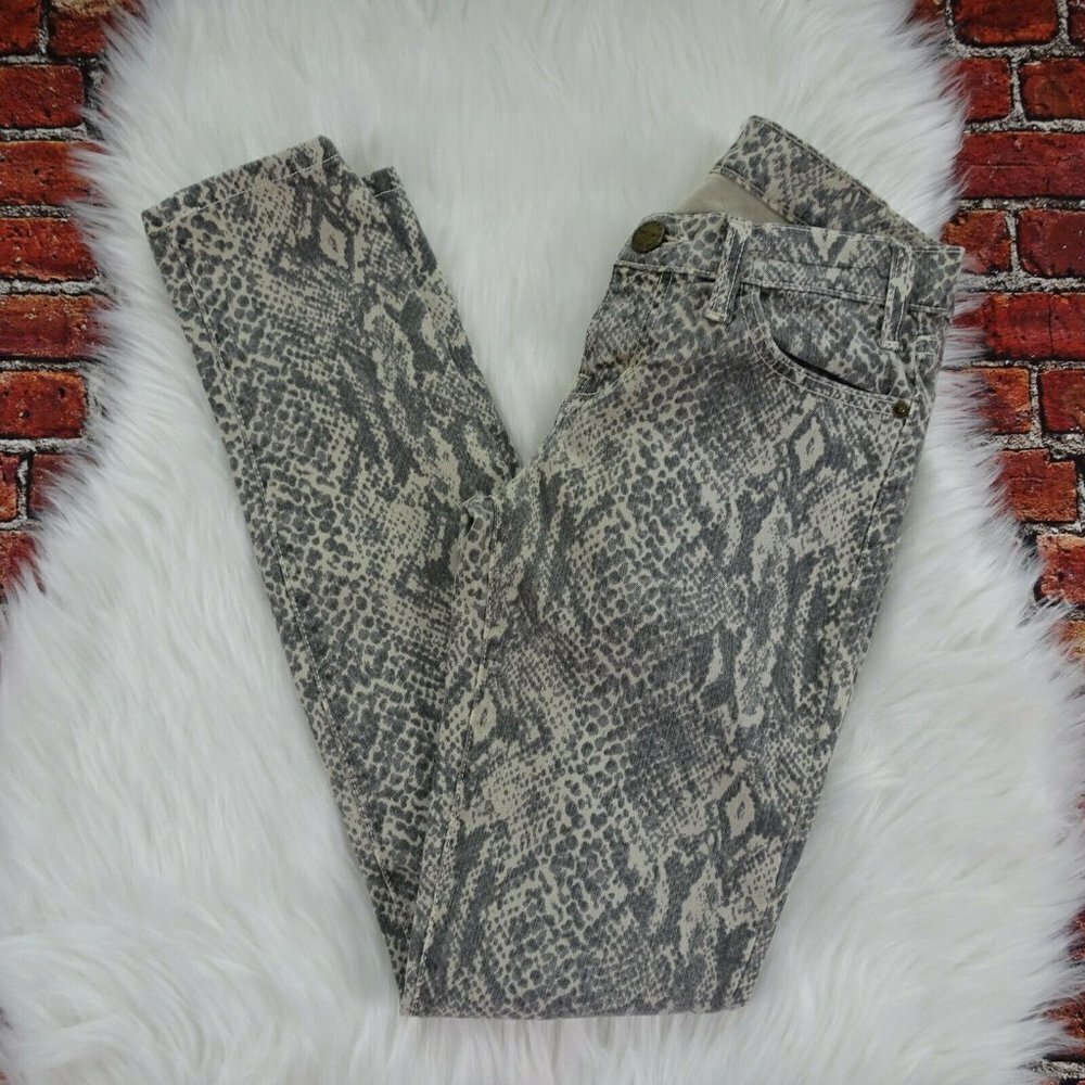 Current/Elliott Ankle Skinny Jeans Snakeskin Stretch Designer 0/25